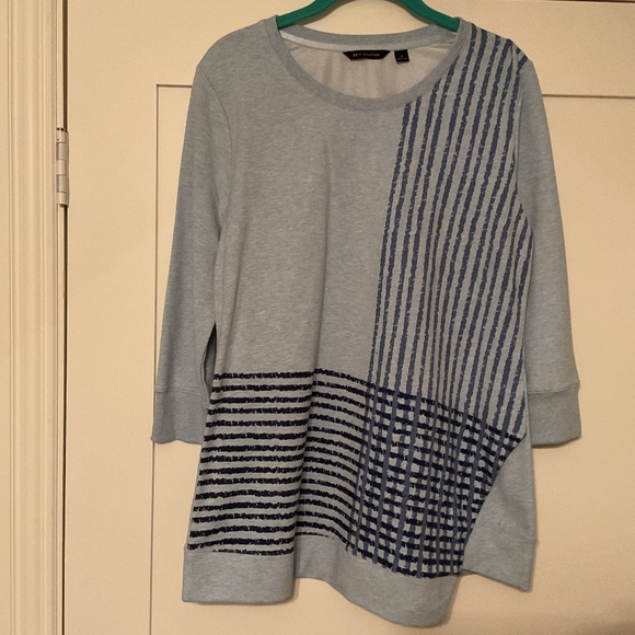 Ladies Blue Knit Top H by Halston Size Small - Picture 1 of 6